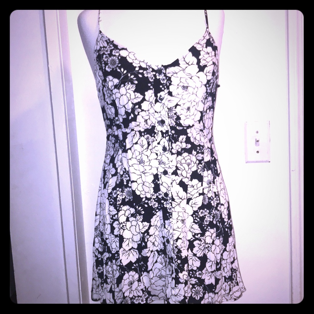 Black and white floral dress